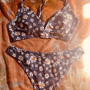 Floral Lace Up Bikini